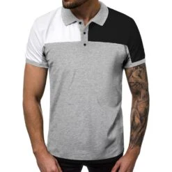 Button Polo Neck Casual Color Block Men's Polo Shirt -Rountine Shop 0ad67043 f831 4032 a469 5d89f822a961