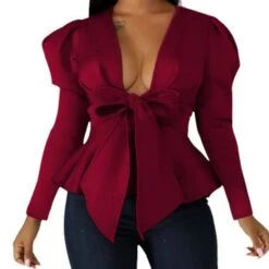 Bowknot Plain Long Sleeve Women's Blouse -Rountine Shop 0f7b8b74 5698 45a7 bbc6 99c180a01eb0
