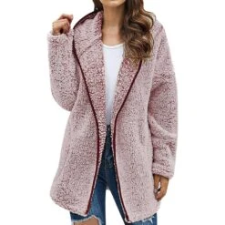 Casual Fleece Patchwork Zipper Hooded Women's Hoodie