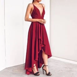 Asymmetric V-Neck Floor-Length Sleeveless Women's Maxi Dress 16 Asymmetric V-Neck Floor-Length Sleeveless Women's Maxi Dress -Rountine Shop 15039707 14f6 4c94 a55f d845da3876f1