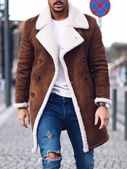 Mid-Length Straight Men's Coat