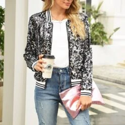 Slim Sequins Long Sleeve Zipper Fall Women's Jacket 15 Slim Sequins Long Sleeve Zipper Fall Women's Jacket -Rountine Shop 160ad5f4 6372 4937 bc69 dccb94fcb748
