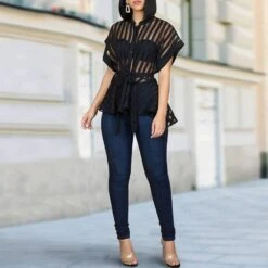 Plain See-Through Women's Blouse -Rountine Shop 17f3868e 9181 46ea b440 e8d17b10e46e