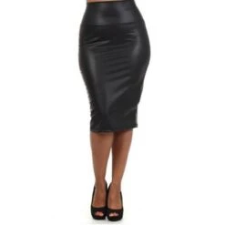 Mid-Calf Plain Bodycon High Waist Women's Skirt