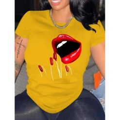 Standard Short Sleeve Cartoon Round Neck Summer Women's T-Shirt -Rountine Shop 2090a24b 75cd 4680 9a61 2243617e8601