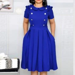 Pleated Peter Pan Collar Short Sleeve Regular Women's Day Dress 13 Pleated Peter Pan Collar Short Sleeve Regular Women's Day Dress -Rountine Shop 2398de62 1a35 4689 a037 e21b7f77cbf7