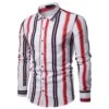Print Casual Stripe Lapel Men's Shirt