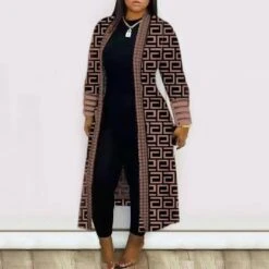 Patchwork Long Slim Women's Trench Coat