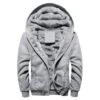Pocket Cardigan Fleece Plain Zipper Men's Hoodies