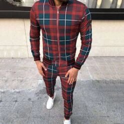 Jacket European Plaid Patchwork Spring Men's Outfit