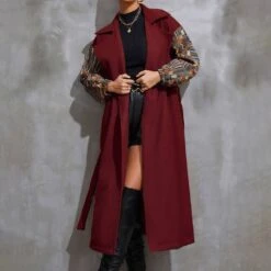Loose Long Patchwork Office Lady Winter Women's Overcoat -Rountine Shop 3b99e97c 87ec 4826 8e18 12c1ab48c90e