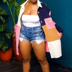 Patchwork Single-Breasted Loose Long Sleeve Mid-Length Women's Jacket 30 Patchwork Single-Breasted Loose Long Sleeve Mid-Length Women's Jacket -Rountine Shop 3c7e45aa f6b9 4d87 931c ef1590f34b50