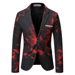 One Button Slim Pockets Formal Men's Blazer