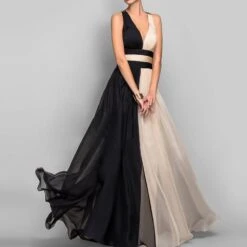 Sleeveless V-Neck Patchwork Color Block Women's Maxi Dress -Rountine Shop 44a97a4d 523b 4149 84e4 d6e2c5a2f65f