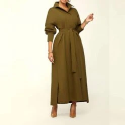 Long Lapel Belt Fall Women's Trench Coat -Rountine Shop 4ed4877b eb94 45c6 91df 367be494b8a2