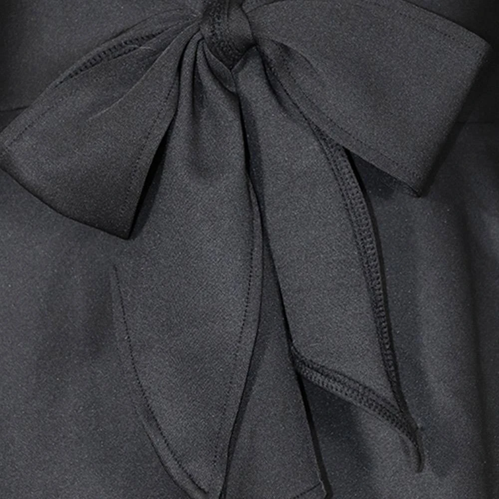 Lace-Up Plain Puff Sleeve Half Sleeve Women's Blouse 11 Lace-Up Plain Puff Sleeve Half Sleeve Women's Blouse - Image 11