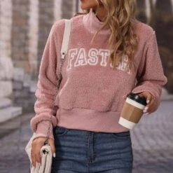 Regular Letter Patchwork Fall Women's Hoodie -Rountine Shop 56440b7f 8216 40f9 8efe 31c06aa4352d