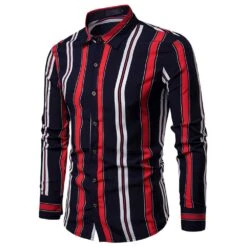 Print Casual Stripe Lapel Men's Shirt -Rountine Shop 5a137986 9ceb 4500 9e5f a6eece1113ab