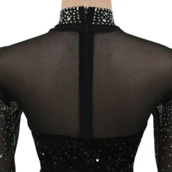 Stand Collar Long Sleeve Rhinestone Above Knee Party Bodycon Women's Dress -Rountine Shop 5c1089b7 edf8 4633 8ad1 99e4680daac3