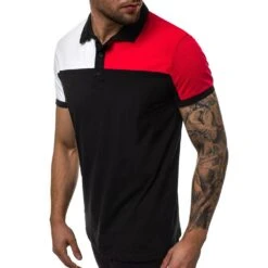 Button Polo Neck Casual Color Block Men's Polo Shirt -Rountine Shop 5dac8f08 d264 44ba 8580 e86dab6ba0c4