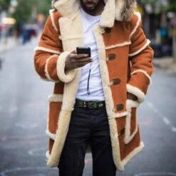 Patchwork Color Block Hooded Mid-Length Winter Men's Coat