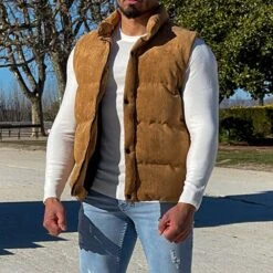 Plain Thick Pocket Stand Collar Casual Men's Waistcoat -Rountine Shop 6562a8c3 48ce 4157 9702 7a82705f1b4f