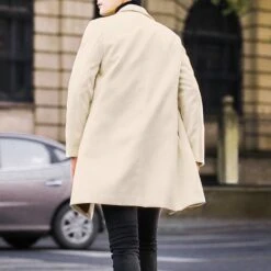 Korean Slim Lapel Mid-Length Plain Men's Coat -Rountine Shop 670e4199 5056 4165 b19f 1ecefa33276b