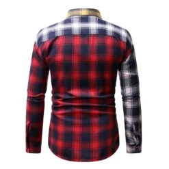 Casual Plaid Patchwork Slim Long Sleeves Men's Shirt -Rountine Shop 67f95373 05c0 4bf1 acc8 93aea058d8a9