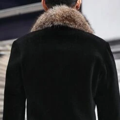 Notched Lapel Patchwork Mid-Length Single-Breasted Men's Coat -Rountine Shop 69a39cb4 244f 48d2 b2cd 3683811e74c2