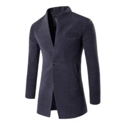 Standard Stand Collar Plain Winter Men's Coat -Rountine Shop 6cdde9f9 beca 4726 a924 fa553f1a1123