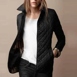 Single-Breasted Button Straight Standard Women's Cotton Padded Jacket