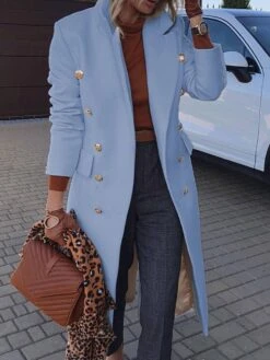 Slim Casual Button Long Polyester Women's Overcoat 11 Slim Casual Button Long Polyester Women's Overcoat -Rountine Shop 7a8acc3e 06a8 4d8a b63f 415f87fbc884