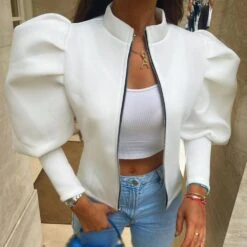 Long Sleeve Straight Zipper Spring Women's Jacket