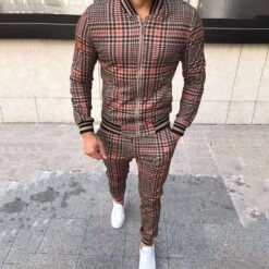 Jacket European Plaid Patchwork Spring Men's Outfit -Rountine Shop 8a9c985c 9869 48cd 93ad 405a58d1e40a