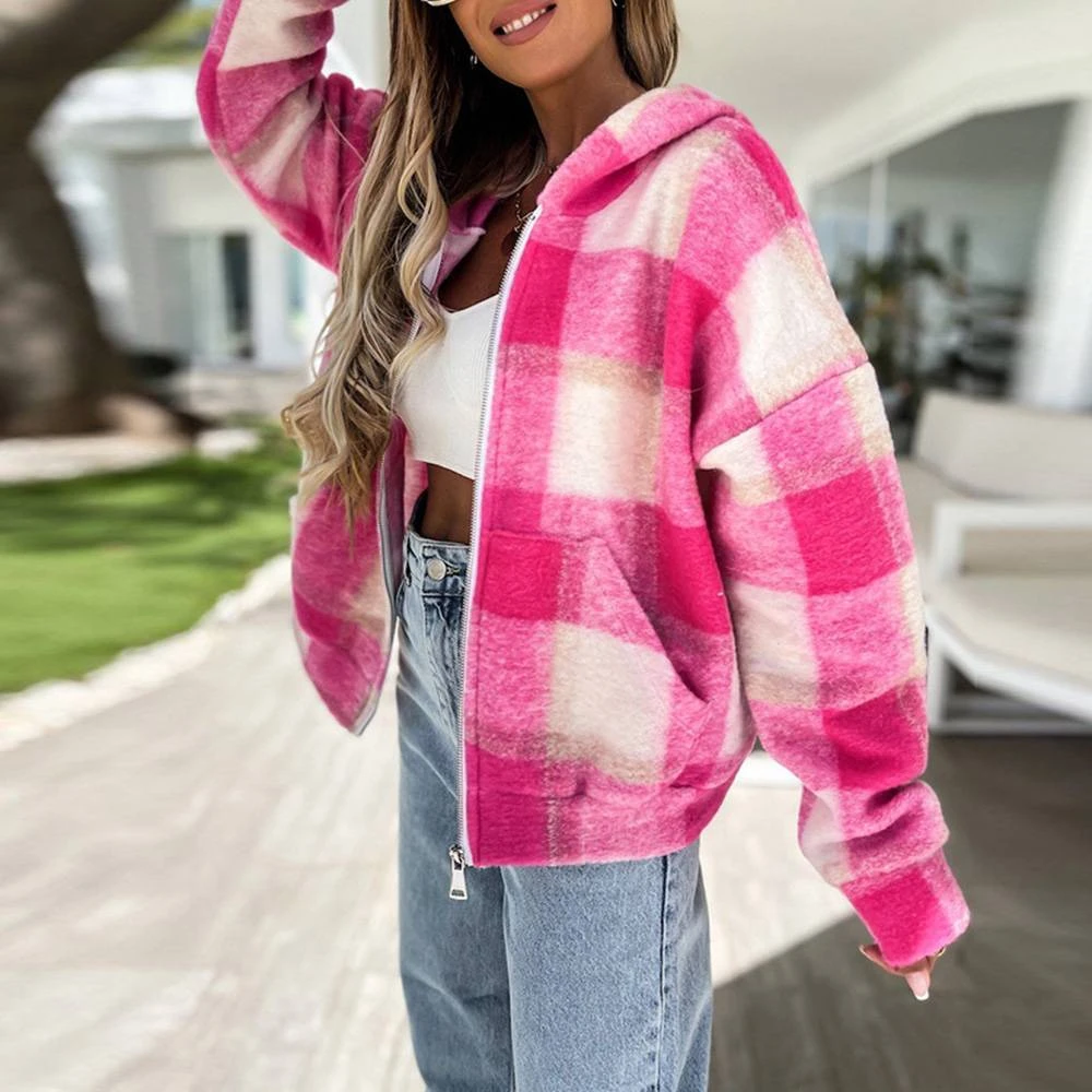 Long Sleeve Zipper Loose Regular Shacket Women's Jacket 7 Long Sleeve Zipper Loose Regular Shacket Women's Jacket - Image 7