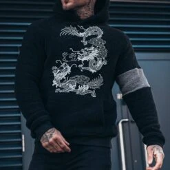 Pocket Color Block Pullover Sports Men's Hoodies