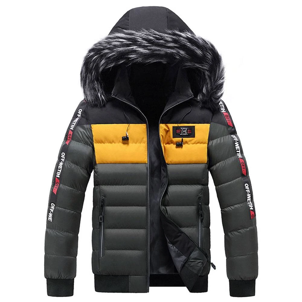 Stand Collar Print Letter Standard Zipper Men's Down Jacket 1 Stand Collar Print Letter Standard Zipper Men's Down Jacket