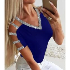 Short Short Sleeve Color Block V-Neck Fashion Women's T-Shirt 7 Short Short Sleeve Color Block V-Neck Fashion Women's T-Shirt -Rountine Shop 9a2fa1d8 a9c3 46d9 923e 8446c9ce47d2