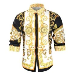 Lapel Print Standard Dashiki Floral Slim Men's Shirt -Rountine Shop 9dadf6f5 0596 48af b468 2cdbbd8df21a