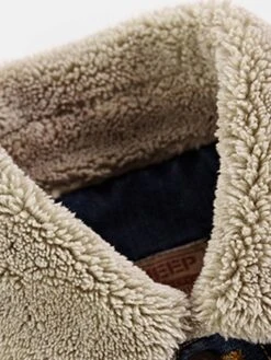 Shearling Lapel Thicken Warm Slim Men's Denim Jacket -Rountine Shop a083b7d7 192b 42d5 80a4 b91194479087