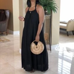 Lace-Up Sleeveless A-Line Backless Women's Maxi Dress -Rountine Shop a0ef3986 82bd 40c3 b297 cb524201ffc0