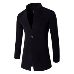 Standard Stand Collar Plain Winter Men's Coat