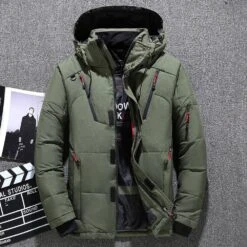 Patchwork Standard Stand Collar Casual Men's Down Jacket