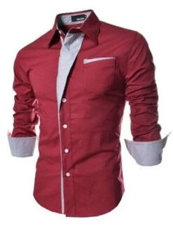 Lapel Single-Breasted Men's Long Sleeve Shirt -Rountine Shop a4fa8544 cc08 4a6a bcb6 567dabfb62bf