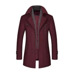 Lapel Mid-Length Plain Single-Breasted Coat For Men -Rountine Shop a55d3da8 3407 4b49 a5dc 59cc1d1e5897