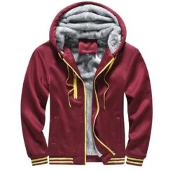 Cardigan Pocket Color Block Fleece Zipper Men's Hoodies