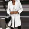 Regular Straight Double-Breasted Button Mid-Length Women's Overcoat