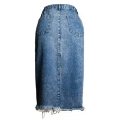 Front Split Asymmetric Bodycon Women's Denim Skirt -Rountine Shop cada679b 2d07 4d58 a1f6 074f483a2683