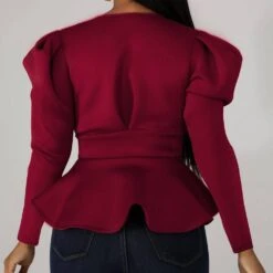 Bowknot Plain Long Sleeve Women's Blouse -Rountine Shop d475b7fe 7955 4104 8c1f 175d68496931