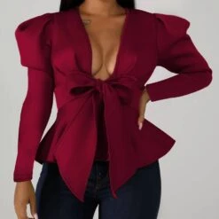 Bowknot Plain Long Sleeve Women's Blouse -Rountine Shop d4d53df6 c22f 42e0 9341 db99c9436f42